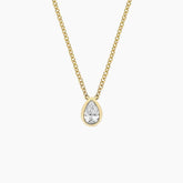 Rayonu Pear Lab Diamond Bezel Solitaire Pendant